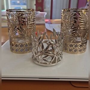 Elegant Gold Leaf Single Candle Holders